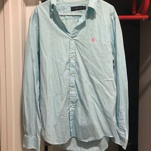 Men’s Light Blue Polo Button Down